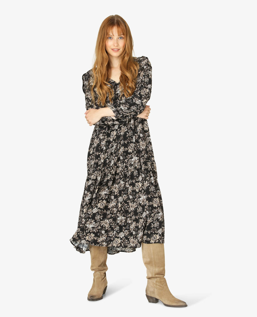 Noa Noa - Floral Moss Black/Grey Dress