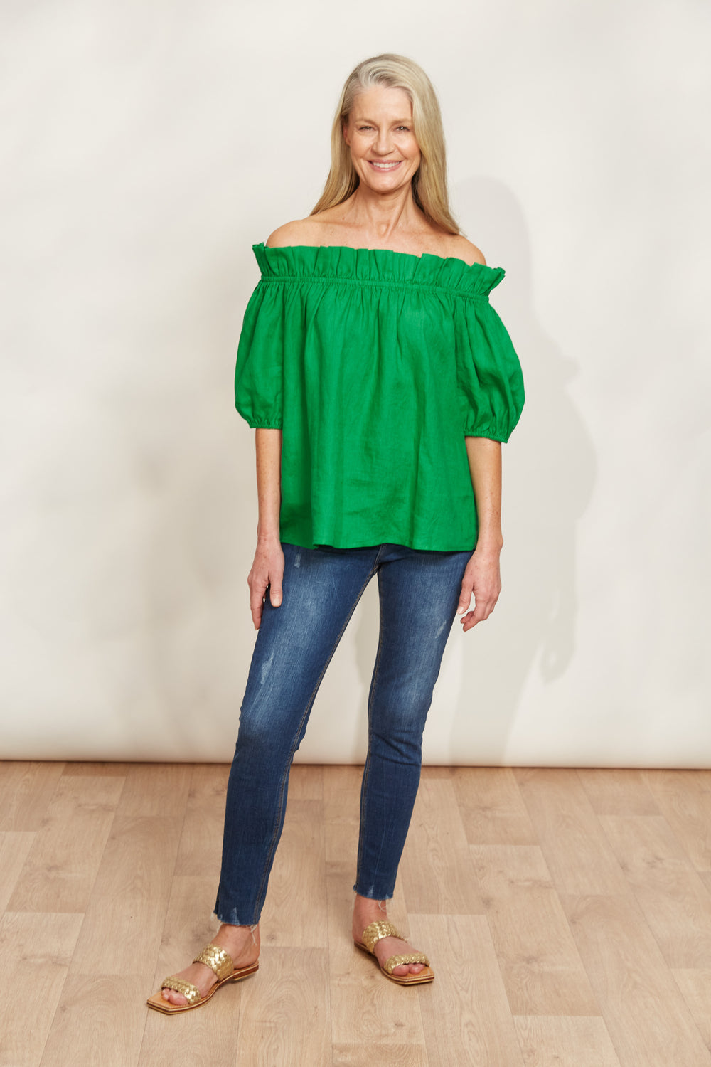 Eb&Ive - Halcyon Ruched Top Emerald