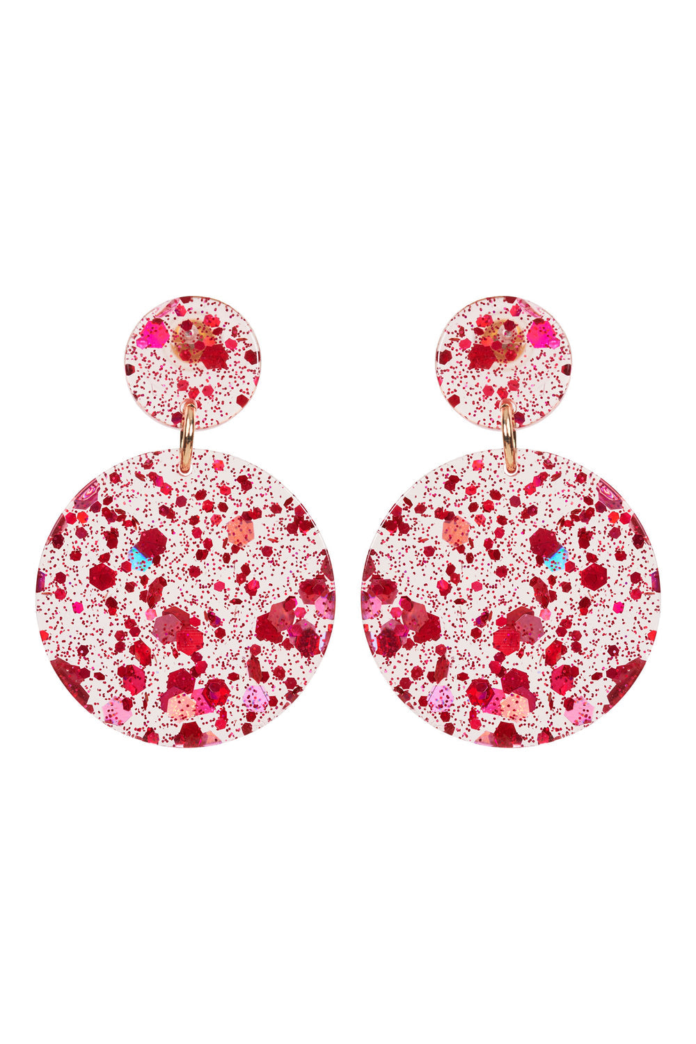 Eb&Ive - Merry Earring - Silver - Raspberry - Emerald