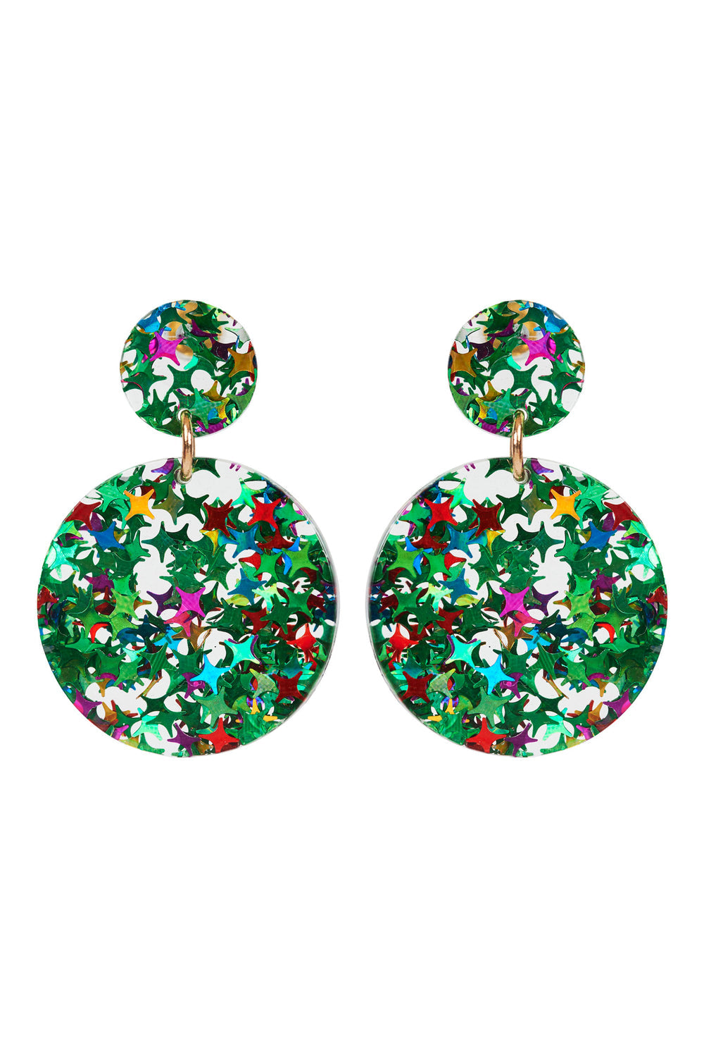 Eb&Ive - Merry Earring - Silver - Raspberry - Emerald