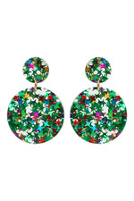 Eb&Ive - Merry Earring - Silver - Raspberry - Emerald