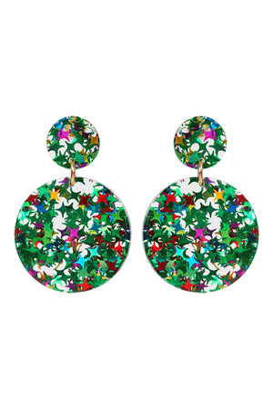 Eb&Ive - Merry Earring - Silver - Raspberry - Emerald