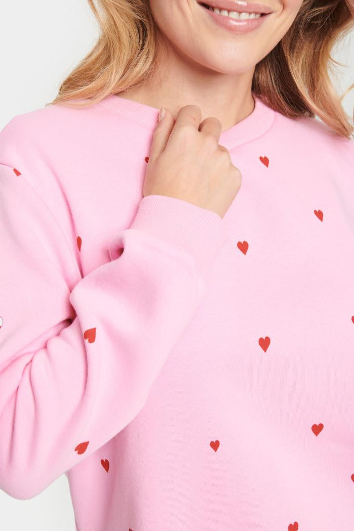Saint Tropez - Bonbon Flame Hearts Dagna Sweatshirt