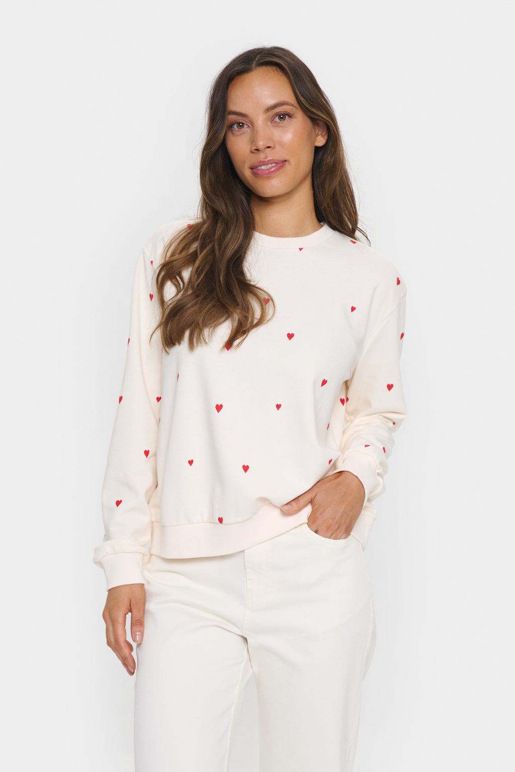 Saint Tropez - Ice Flame Hearts Dagna Sweatshirt