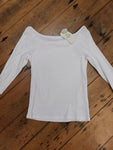 Nice Things - Boat neck rib tshirt White