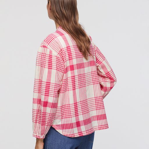 Nice Things - Cotton Checked Top  Rouge Fuchsia