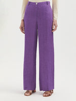 Nice Things - Wide Leg Linen Purple Trousers