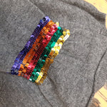 Wyse - Marine Sequin Ruffle Sleeve Cashmere Knit