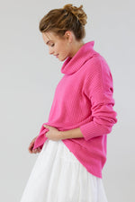 Mia Fratino - Ribbed Roll Neck Pink