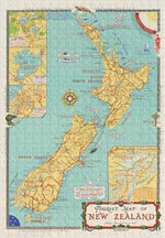 1946 Tourist Map of NZ Jigsaw Puzzle - 500pcs